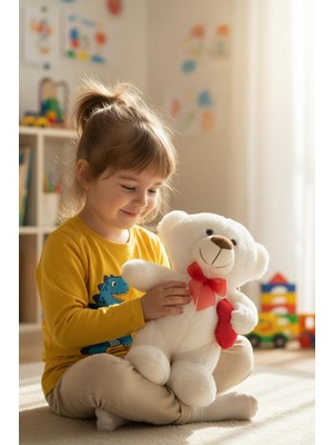 Peluş Ayıcık Yumuşacık Uyku Arkadaşı 35 cm Mint Yeşili Çocuklar Için Doğum Günü Hediyesi Ce Sertifikalı Dinazor Kıyafeti Giyen Pufi Ayıcık