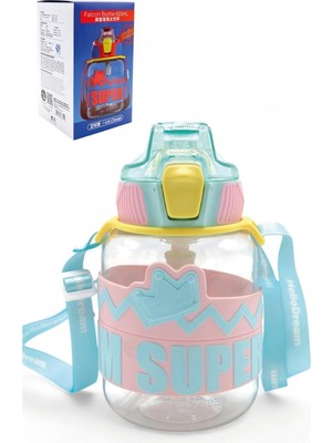 King Tritan Pipetli Suluk, 620 Ml, Turkuaz, Çocuk Okul Suluğu, Bpa Içermez