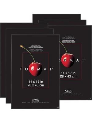 11, 43 cm Format Çerçeve, Siyah, Plastik, Siyah, 28.447999999999997 x 1.524 x 43.687999999999995 cm