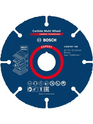 Professional 1x Expert Carbide Multi Wheel Kesici Diskler (Sert Ahşap, Çivili Ahşap, Plastik, Alçıpan Panel, Ø 115 Mm, Aksesuar Küçük Avuç Taşlama Makinesi)