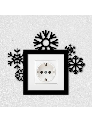 To Design Lab Yılbaşı Kar Temalı Dekoratif Priz Süsü (8,5x8,5 cm Priz Çerçevesiyle Uyumludur)