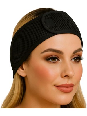 Beylini Fileli Saç Bandı 2li Set Makyaj Uygulama Cırtlı Hava Alabilir Cilt Bakım Yoga Spa Ter Sporcu Bandana