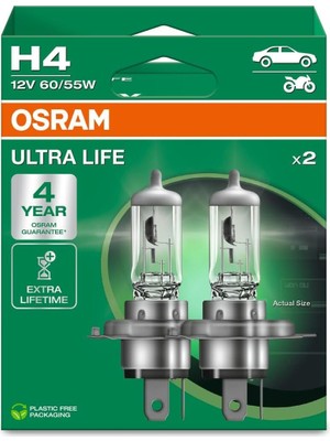 Osram Ampul H4 Ult 60/55W 12V P43T5X2TRQR2B Ultralife - Osr 64193ULT-2HB