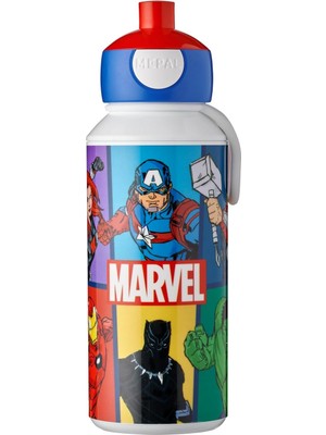 Mepal - Pop-Up Campus Içecek Şişesi, Su Şişesi, Okul Için Sızdırmaz Şişe, Tekrar Kullanılabilir, Bpa Içermez ve Bulaşık Makinesinde Yıkanabilir, 400 Ml, Avengers