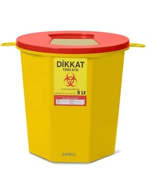 Safell Tıbbi Atık Kutusu - Tıbbi Atık Kovası 5 Litre 10 Adet