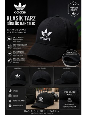 Özkurt Ticaret Klasik Siyah Unisex Spor Şapka