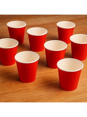 Karton Bardak 8 Oz 50'li Kırmızı
