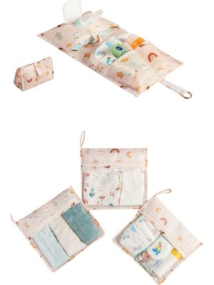 Meleni Baby 4'lü Yeni Doğan Hastane Organizer Set - Bebek Alt Bakım Çantası - Fermuarlı Şeffaf Valiz Düzenleyici