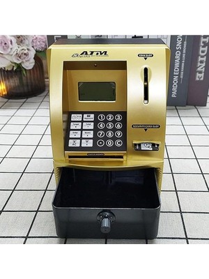 LCD Ekran Atm Şifreli Kumbara Kağıt Demir Para Girişli Kartlı Sesli Yönlendirme Takvim Saat