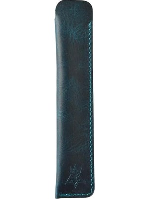 Oh Deer Leather Hakiki Deri Kalem Kılıfı – Tek Kalemlik Şık Koruma Kılıfı (Mavi)