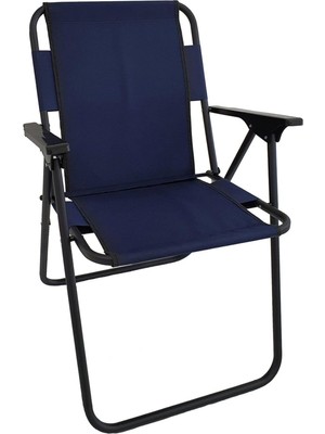 Bofigo Katlanır Sandalye, Lacivert, Metal Gövde, 80 cm Yükseklik, Kamp ve Bahçe Için