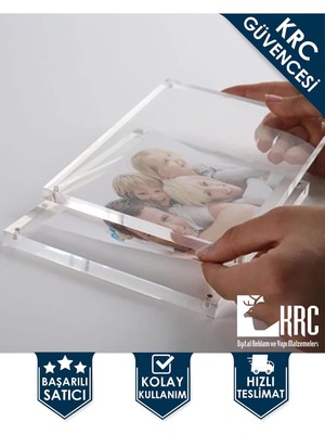 Krcdijital Fotoğraf ve Resim Çerçevesi Mıknatıslı Pleksi 12,7 cm x 17,7 cm Şeffaf KRCNM86