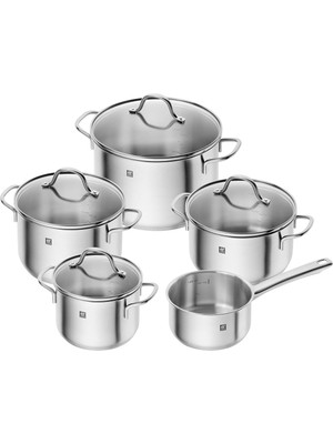 Zwilling Flow Tencere Seti, Paslanmaz Çelik, 5 Parça, Gümüş Rengi