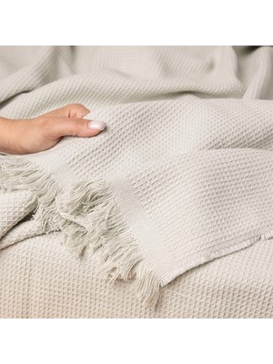 Mions Toren Pamuklu Pike Çift Kişilik - Yeşil