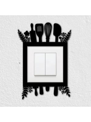 To Design Lab Mutfak  Temalı Dekoratif Priz Süsü (8,5x8,5 cm Priz Çerçevesiyle Uyumludur)