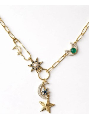 Charmlucky Özel Seri Ay Yıldız Charm Kolye