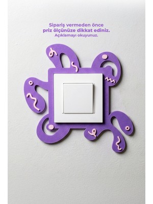 To Design Lab Soyut Desenli Renkli Dekoratif Priz Süsü 8,5x8,5 cm Prizlerle Uyumludur