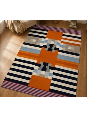 Vivense Blok Simetri Dokulu Dokuma Taban Halı, 696 Yng 80X200 cm