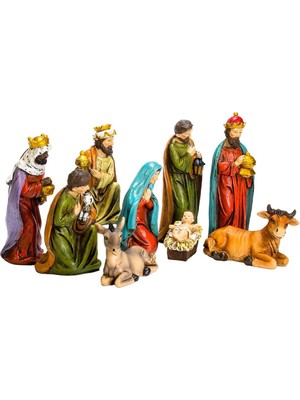 Kurt S. Adler 10 Ila 12,5 cm Reçine Masa Parçası Doğuş, 9'lu Set