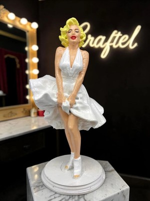 Craftel Marilyn Monroe Figür 13CM - Hobi Koleksiyonluk Hediyelik Figür 3D El Boyaması Masaüstü Dekor