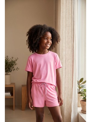 Katia & Bony Kız Çocuk Basic Modal Tişört Pembe