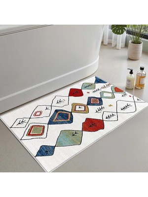 Monnhein 2'li Set Banyo Paspası, Yumuşak Banyo Halısı, Kaymaz Dot Tabanlı, Su Emici, Makinede Yıkanabilir - 50X60-60X100 cm