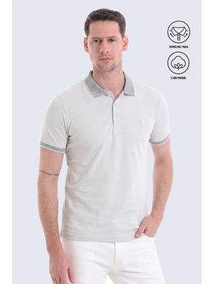 Hatemoğlu Gri Regular Fit Düz 100% Pamuklu Polo Yaka Tişört