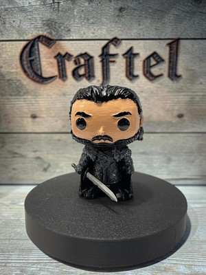 Craftel Game Of Thrones Jon Snow Figür 10CM - Funko Pop / Kumko Tarzı Hobi Koleksiyonluk Dizi Figürü 3D El Boyaması Masaüstü Dekor