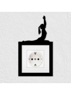 To Design Lab Pilates Temalı Dekoratif Priz Süsü (8,5x8,5 cm Priz Çerçevesiyle Uyumludur)