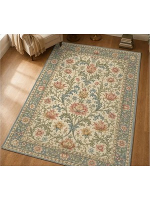 Vivense Pastel Vintage Lotus Dokulu Dokuma Taban Halı, 691 Yng 100X150 cm