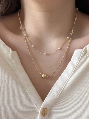 Charmlucky Özel Seri 2li Incili Topçuk Kolye