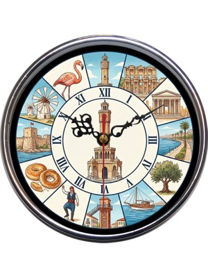 Bsb Izmir Temalı Duvar Saati 16CM A1536