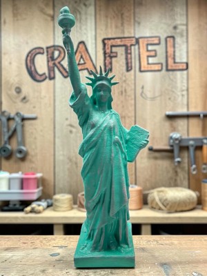 Craftel Özgürlük Anıtı Statue Of Liberty Tarihi Mimari 3D Figür El Boyaması 22 cm