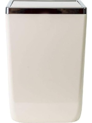 Primanova Toskana Kapaklı Kova, Plastik/çelik, Bej, 6l Lt, 175 x 175 x 260 mm