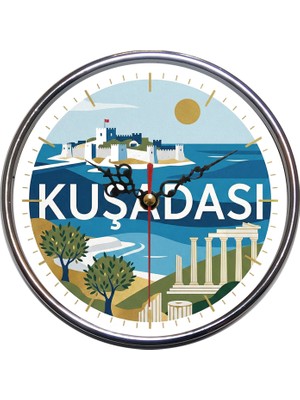 Bsb Kuşadası Temalı Duvar Saati 16CM B1030