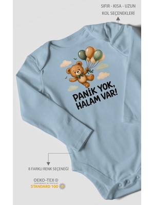 Morivo Kids Panik Yok, Halam Var! Uzun Kollu Çıtçıtlı Bebek Body