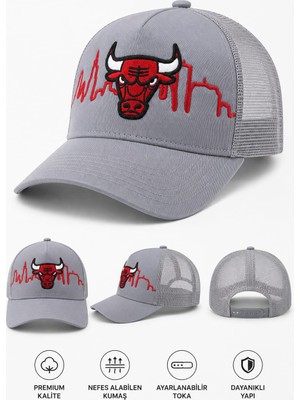 Özkurt Ticaret Chicago Bulls Urban Mesh Şapka – Gri/kırmızı | Standart Beden