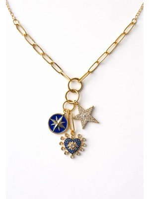 Charmlucky Özel Seri Kalp-Yıldız Charm Kolye