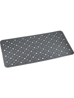 Efe Mark Premium Serisi Banyo - Küvet Içi Kaydırmaz Vantuzlu Oluklu Desenli Diktördgen Paspas 67,5 x 34,5 Cm, Gri