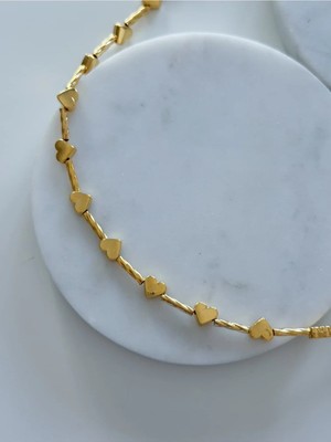 Charmlucky Gold Çubuklu Kalp Kolye