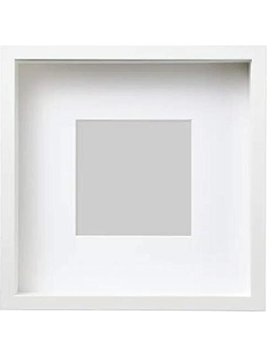 Sannahed Ikea Rıbba 25X25 cm Derin Beyaz Kare Ahşap Fotoğraf Resim Çerçevesi Paspartulu