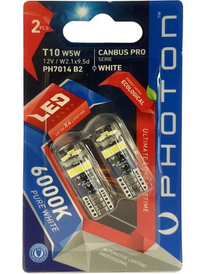 Photon Ampul T10 W5W 12V Canbus Pro LED (2'li Blister) Pht PH7014 B2
