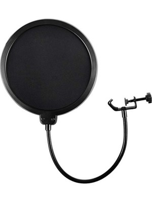 Earamble'dan Blue Yeti ve Diğer Mikrofonlar Için Mikrofon Pop Filtresi Çift Katmanlı Rüzgar Pop Ekranı Esnek 360° Kaz Boynu Klips Sabitleme Kolu