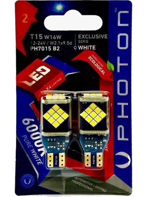 Photon Ampul T15 W16W 12-24V 24 LED Exclusive Serie (2'li Blister) - Pht PH7015 B2