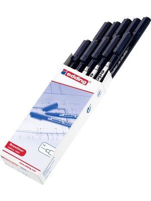 Edding 1880 Teknik Çizim Kalemi - Siyah - 10 Kalem - 1 mm Çizgi Genişliği