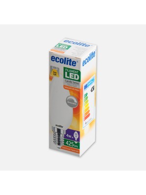 Ecolite Soft Filament C35 4 W Sarı Klasik E14 Duy LED Ampul (6'li Paket)