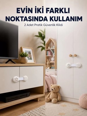 Asil Sepet Asiltech 2'li Çocuk Güvenlik Kilidi Ev Içi Koruma Seti