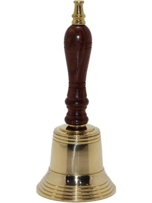 Ata Store Ahşap Saplı Pirinç Başlıklı El Çanı 6984A