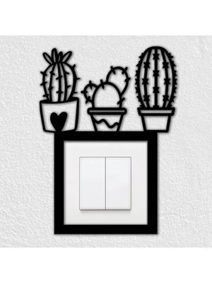 To Design Lab Kaktüs Temalı Dekoratif Priz Süsü (8,5x8,5 cm Priz Çerçevesiyle Uyumludur)