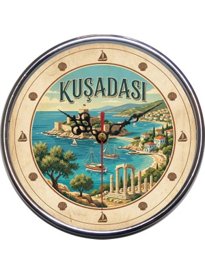 Bsb Kuşadası Temalı Duvar Saati 16CM B1027